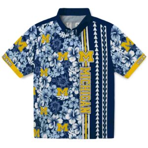 Customized Michigan Wolverines Hibiscus Arrows Blue White Clog