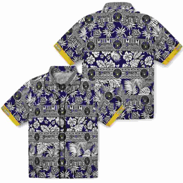 customized-milwaukee-brewers-tribal-stripes-navy-blue-white-hawaiian-shirt-high-quality customized milwaukee brewers tribal stripes navy blue white hawaiian shirt high quality