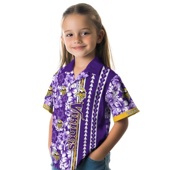 customized minnesota vikings hibiscus arrows purple white hawaiian shirt premium grade