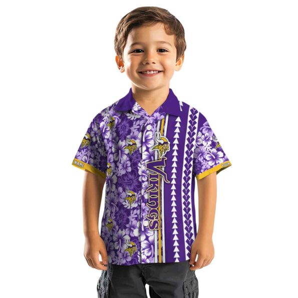 customized minnesota vikings hibiscus arrows purple white hawaiian shirt top rated