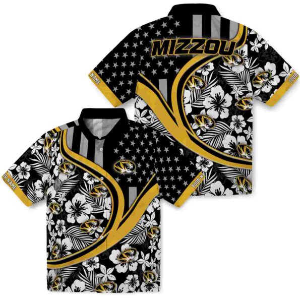 customized-missouri-tigers-floral-wave-black-white-hawaiian-shirt-high-quality customized missouri tigers floral wave black white hawaiian shirt high quality