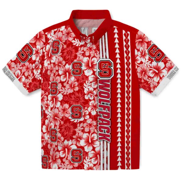 customized-nc-state-wolfpack-hibiscus-arrows-red-white-hawaiian-shirt-best-selling customized nc state wolfpack hibiscus arrows red white hawaiian shirt best selling