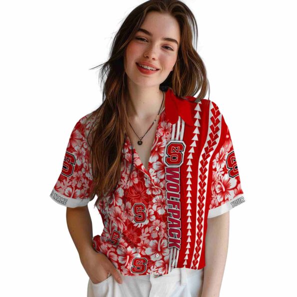 customized-nc-state-wolfpack-hibiscus-arrows-red-white-hawaiian-shirt-latest-model customized nc state wolfpack hibiscus arrows red white hawaiian shirt latest model