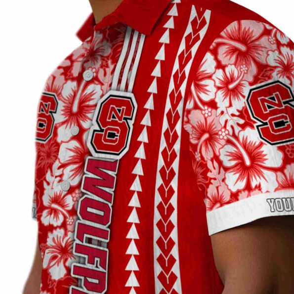 customized-nc-state-wolfpack-hibiscus-arrows-red-white-hawaiian-shirt-trendy customized nc state wolfpack hibiscus arrows red white hawaiian shirt trendy