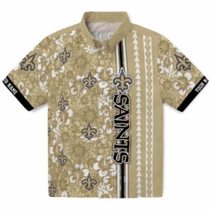 Customized New Orleans Saints Hibiscus Arrows Gold White Clog