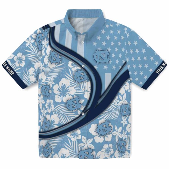 customized-north-carolina-tar-heels-floral-wave-light-blue-white-hawaiian-shirt-best-selling customized north carolina tar heels floral wave light blue white hawaiian shirt best selling
