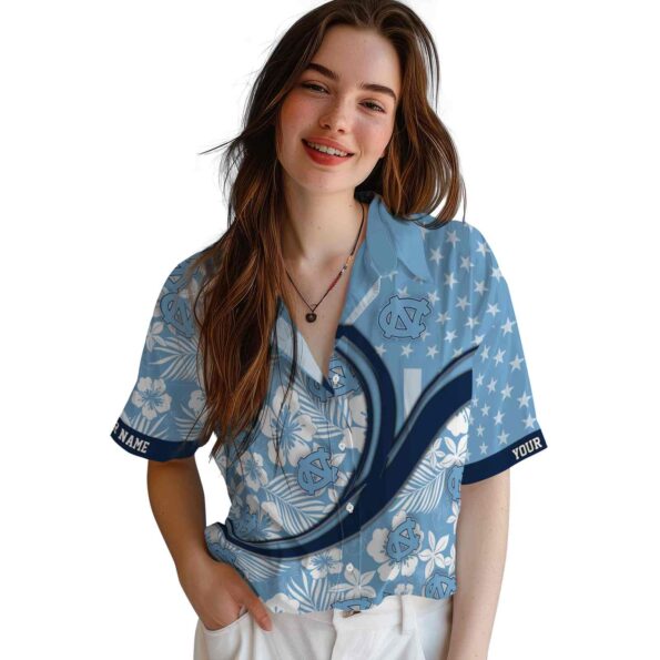 customized-north-carolina-tar-heels-floral-wave-light-blue-white-hawaiian-shirt-latest-model customized north carolina tar heels floral wave light blue white hawaiian shirt latest model