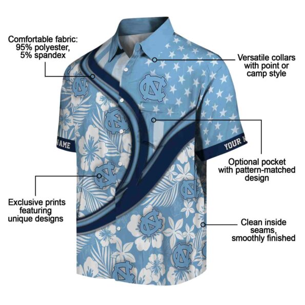 customized-north-carolina-tar-heels-floral-wave-light-blue-white-hawaiian-shirt-new-arrival customized north carolina tar heels floral wave light blue white hawaiian shirt new arrival