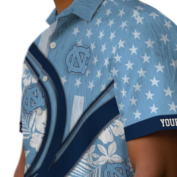 customized-north-carolina-tar-heels-floral-wave-light-blue-white-hawaiian-shirt-trendy customized north carolina tar heels floral wave light blue white hawaiian shirt trendy