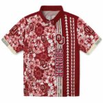 customized-oklahoma-sooners-hibiscus-arrows-crimson-white-hawaiian-shirt-best-selling
