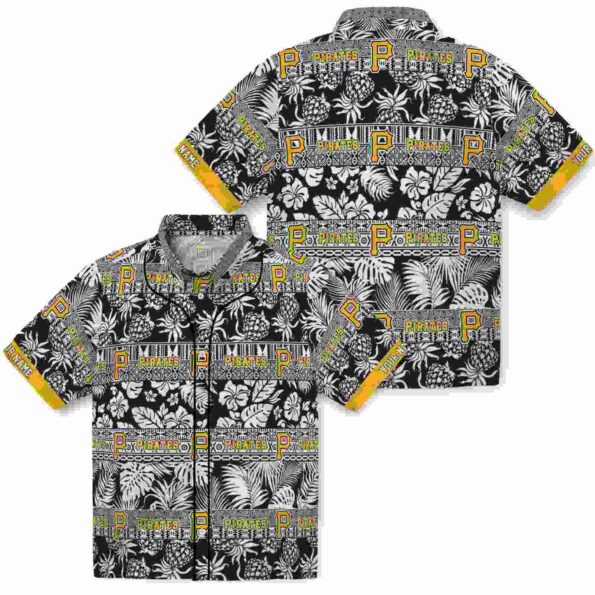 customized pittsburgh pirates tribal stripes black white hawaiian shirt high quality