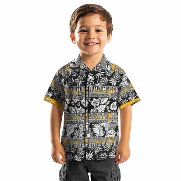 customized pittsburgh pirates tribal stripes black white hawaiian shirt top rated