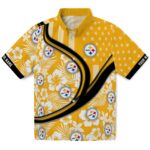 Pittsburgh Steelers Hawaiian Shirt - Customized Floral Wave Gold White 1 customized-pittsburgh-steelers-floral-wave-gold-white-hawaiian-shirt-best-selling