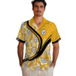 customized-pittsburgh-steelers-floral-wave-gold-white-hawaiian-shirt-best-selling