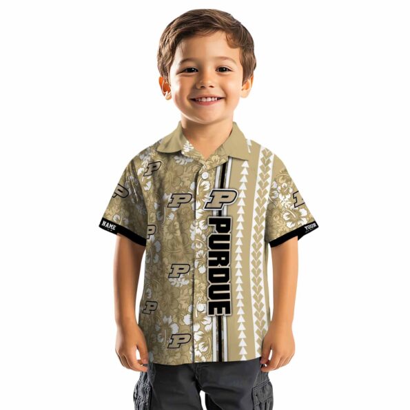 customized purdue boilermakers hibiscus arrows gold white hawaiian shirt top rated