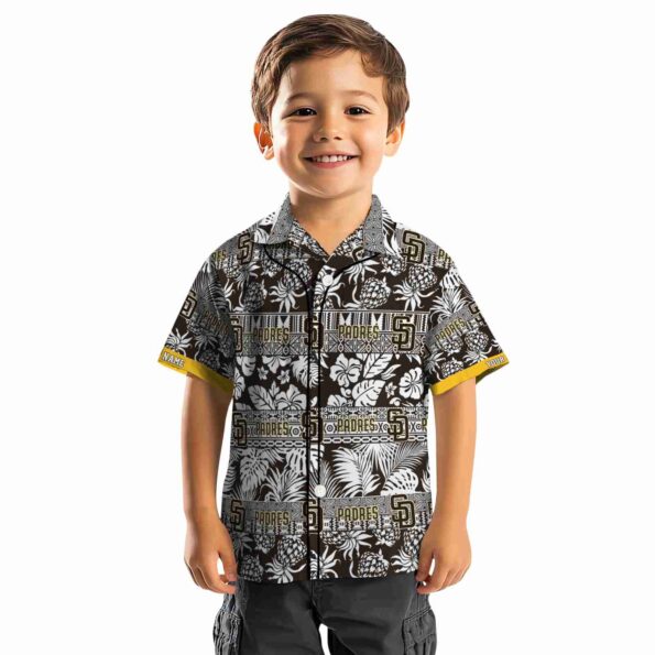 customized san diego padres tribal stripes brown white hawaiian shirt top rated