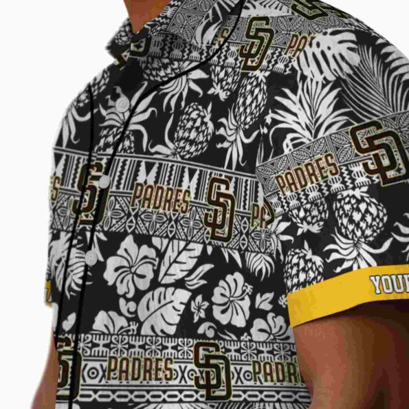 customized san diego padres tribal stripes brown white hawaiian shirt trendy