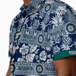 customized-seattle-mariners-tribal-stripes-navy-blue-white-hawaiian-shirt-best-selling