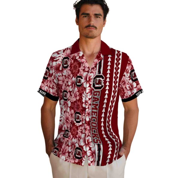 customized-south-carolina-gamecocks-hibiscus-arrows-garnet-white-hawaiian-shirt-fashion-forward customized south carolina gamecocks hibiscus arrows garnet white hawaiian shirt fashion forward
