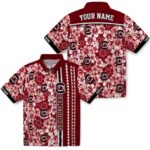 customized-south-carolina-gamecocks-hibiscus-arrows-garnet-white-hawaiian-shirt-best-selling