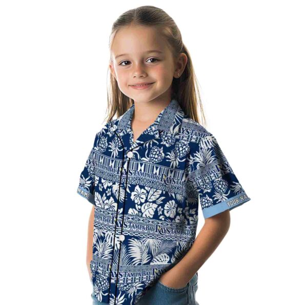 customized tampa bay rays tribal stripes navy white hawaiian shirt premium grade
