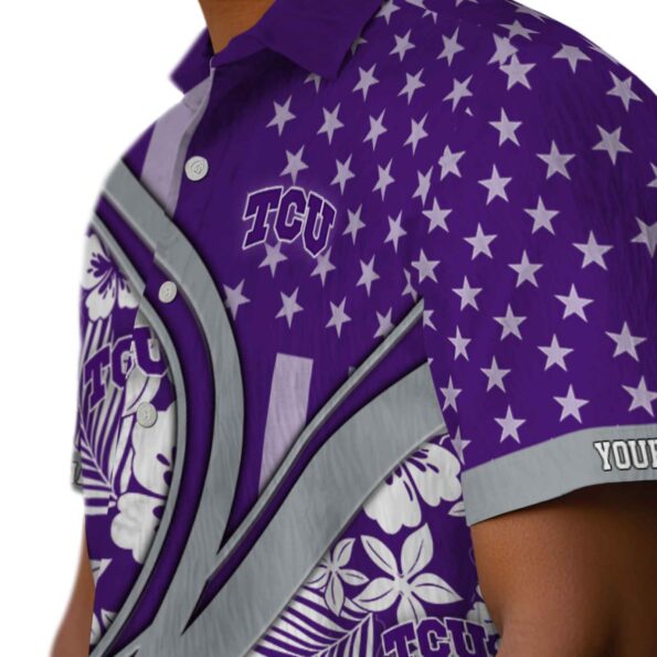 customized-tcu-horned-frogs-floral-wave-purple-white-hawaiian-shirt-trendy customized tcu horned frogs floral wave purple white hawaiian shirt trendy