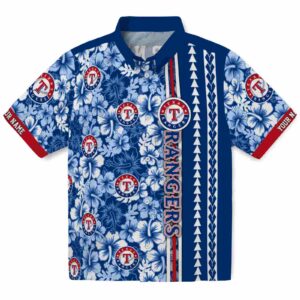 Customized Texas Rangers Hibiscus Arrows Blue White Clog