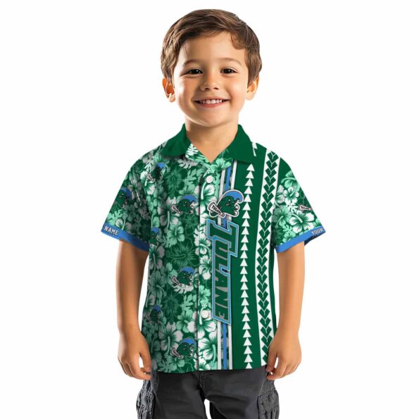 customized tulane green wave hibiscus arrows green white hawaiian shirt top rated