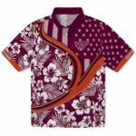 Virginia Tech Hokies Hawaiian Shirt - Customized Floral Wave Maroon White 1 customized-virginia-tech-hokies-floral-wave-maroon-white-hawaiian-shirt-best-selling