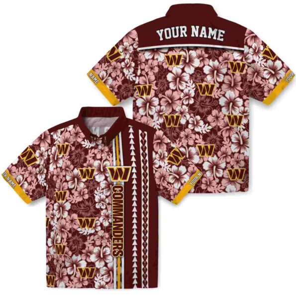 customized-washington-commanders-hibiscus-arrows-burgundy-white-hawaiian-shirt-high-quality customized washington commanders hibiscus arrows burgundy white hawaiian shirt high quality