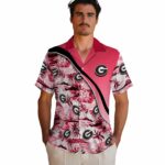 georgia-bulldogs-sunset-palms-red-white-hawaiian-shirt-best-selling