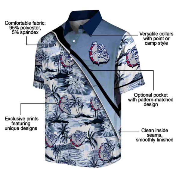 gonzaga bulldogs sunset palms blue white hawaiian shirt new arrival