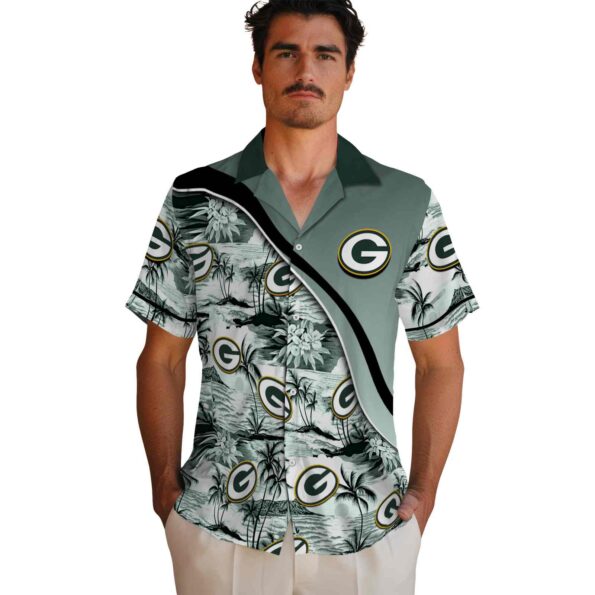 green-bay-packers-sunset-palms-green-white-hawaiian-shirt-fashion-forward green bay packers sunset palms green white hawaiian shirt fashion forward