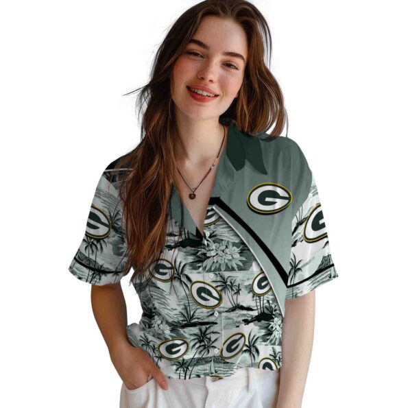 green-bay-packers-sunset-palms-green-white-hawaiian-shirt-latest-model green bay packers sunset palms green white hawaiian shirt latest model