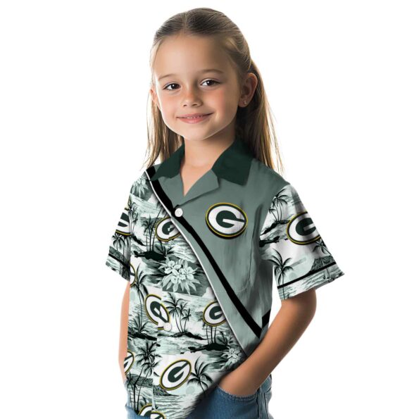 green-bay-packers-sunset-palms-green-white-hawaiian-shirt-premium-grade green bay packers sunset palms green white hawaiian shirt premium grade