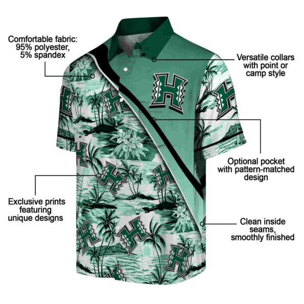 hawaii-rainbow-warriors-sunset-palms-green-white-hawaiian-shirt-new-arrival hawaii rainbow warriors sunset palms green white hawaiian shirt new arrival