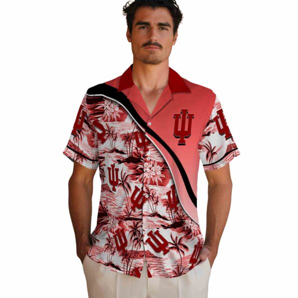 indiana-hoosiers-sunset-palms-red-white-hawaiian-shirt-fashion-forward indiana hoosiers sunset palms red white hawaiian shirt fashion forward