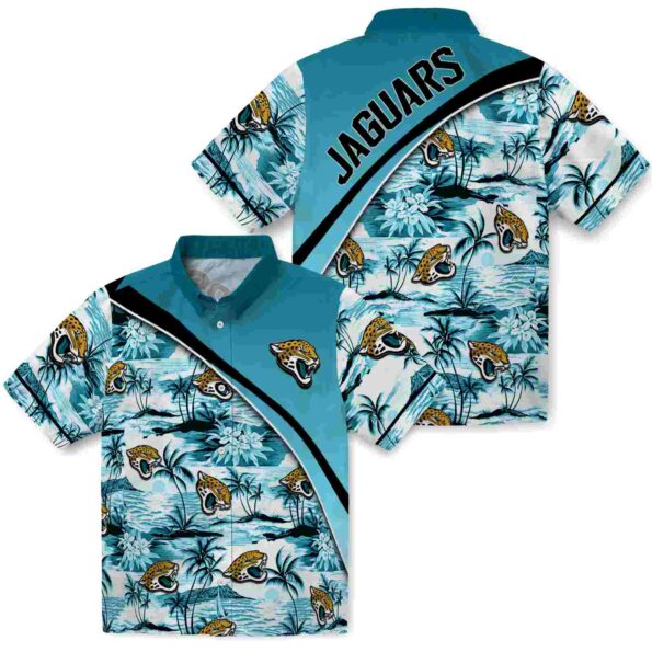 jacksonville-jaguars-sunset-palms-teal-white-hawaiian-shirt-high-quality jacksonville jaguars sunset palms teal white hawaiian shirt high quality
