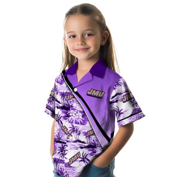 james-madison-dukes-sunset-palms-purple-white-hawaiian-shirt-premium-grade james madison dukes sunset palms purple white hawaiian shirt premium grade