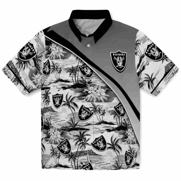 las-vegas-raiders-sunset-palms-black-white-hawaiian-shirt-best-selling las vegas raiders sunset palms black white hawaiian shirt best selling