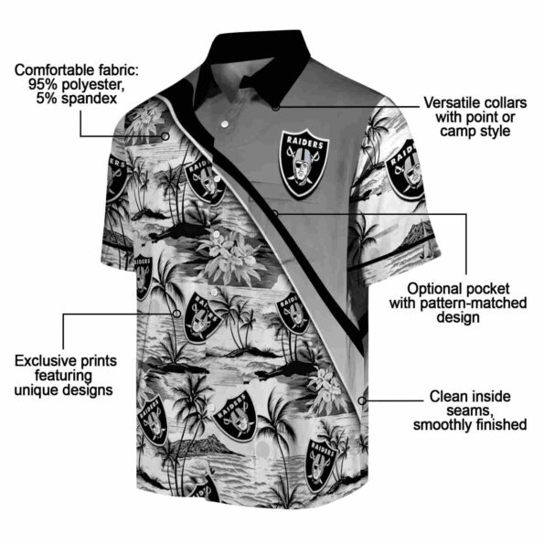 las-vegas-raiders-sunset-palms-black-white-hawaiian-shirt-new-arrival las vegas raiders sunset palms black white hawaiian shirt new arrival