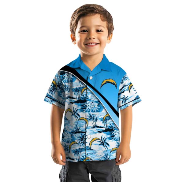 los-angeles-chargers-sunset-palms-blue-white-hawaiian-shirt-top-rated los angeles chargers sunset palms blue white hawaiian shirt top rated