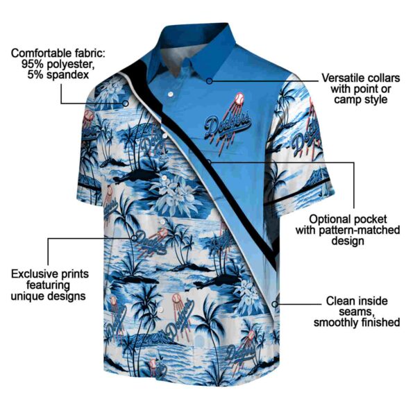los angeles dodgers sunset palms blue white hawaiian shirt new arrival