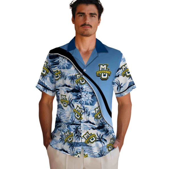 marquette-golden-eagles-sunset-palms-blue-white-hawaiian-shirt-fashion-forward marquette golden eagles sunset palms blue white hawaiian shirt fashion forward