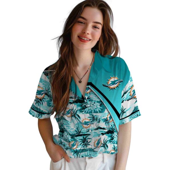 miami-dolphins-sunset-palms-aqua-white-hawaiian-shirt-latest-model miami dolphins sunset palms aqua white hawaiian shirt latest model