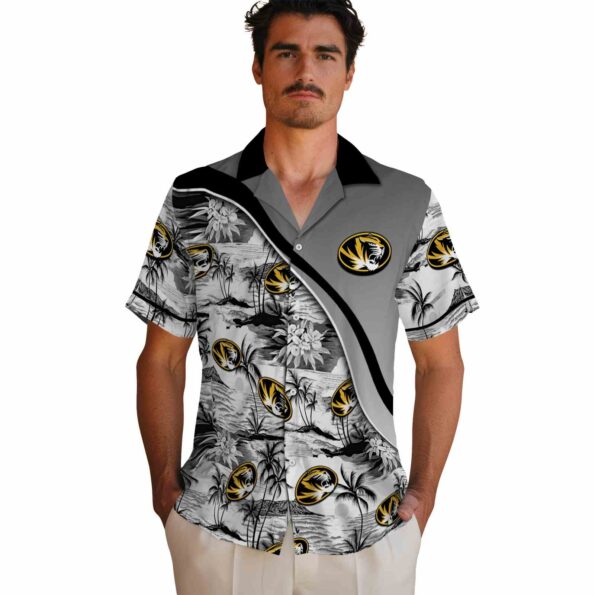 missouri-tigers-sunset-palms-black-white-hawaiian-shirt-fashion-forward missouri tigers sunset palms black white hawaiian shirt fashion forward