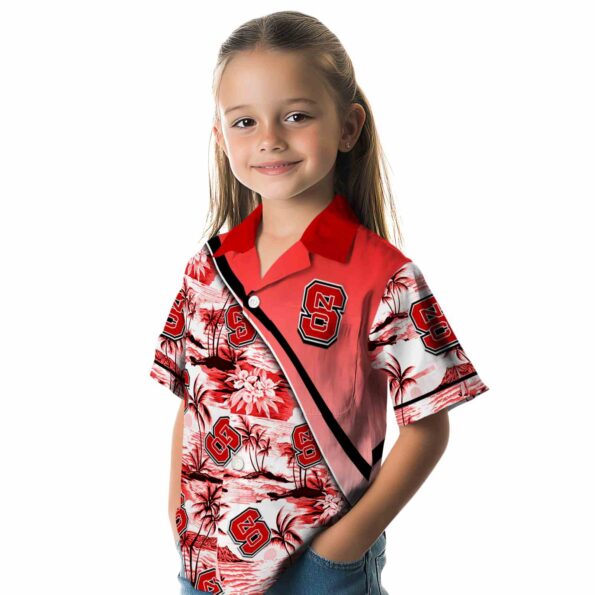 nc-state-wolfpack-sunset-palms-red-white-hawaiian-shirt-premium-grade nc state wolfpack sunset palms red white hawaiian shirt premium grade