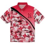 Nebraska Cornhuskers Hawaiian Shirt - Sunset Palms Red White 1 nebraska-cornhuskers-sunset-palms-red-white-hawaiian-shirt-best-selling