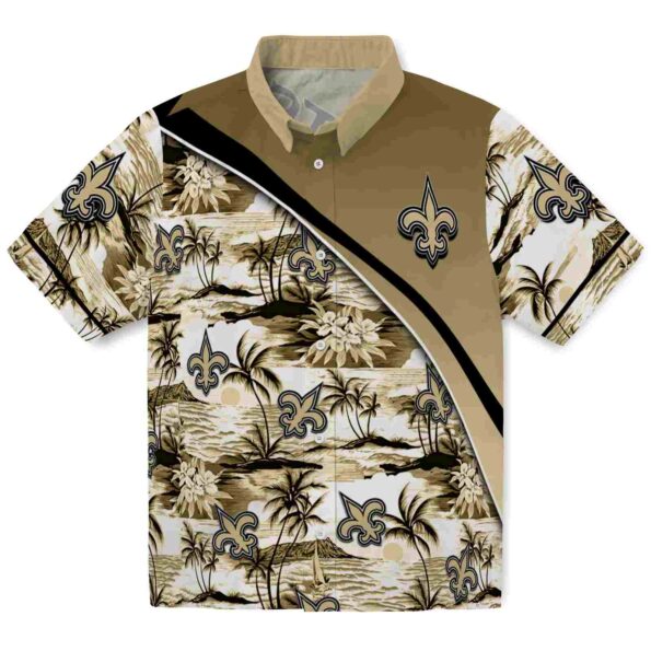 new-orleans-saints-sunset-palms-gold-white-hawaiian-shirt-best-selling new orleans saints sunset palms gold white hawaiian shirt best selling