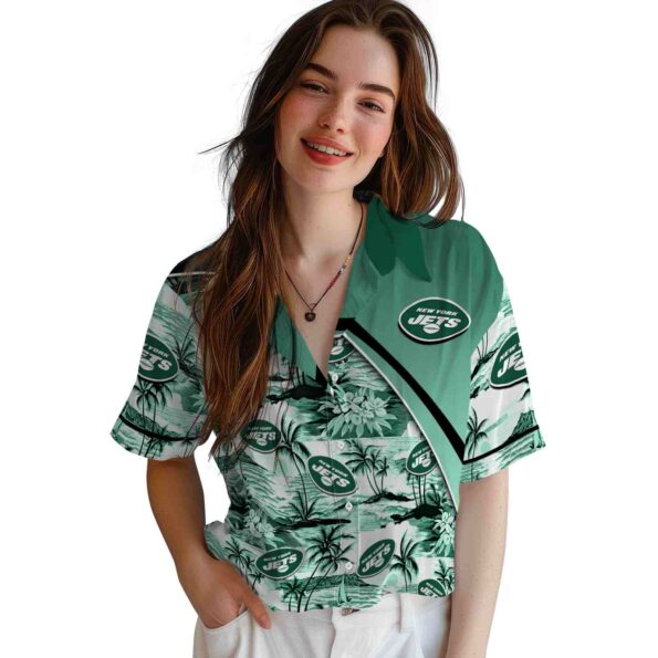 new-york-jets-sunset-palms-green-white-hawaiian-shirt-latest-model new york jets sunset palms green white hawaiian shirt latest model